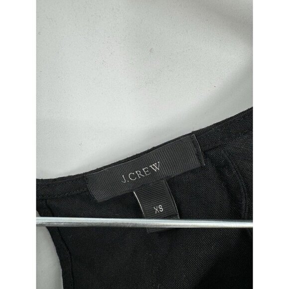 J. Crew Romper Women XS Black Linen Lyocell Blend Scalloped Minimalist Modern - Picture 6 of 9